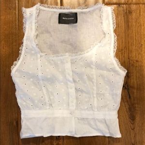 White lace reformation top